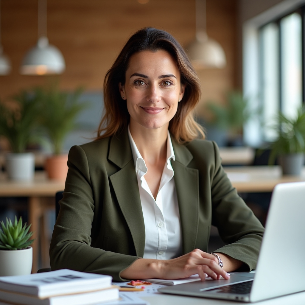 Instructora de escritura profesional de Ferunmorax Digital en su espacio de trabajo
